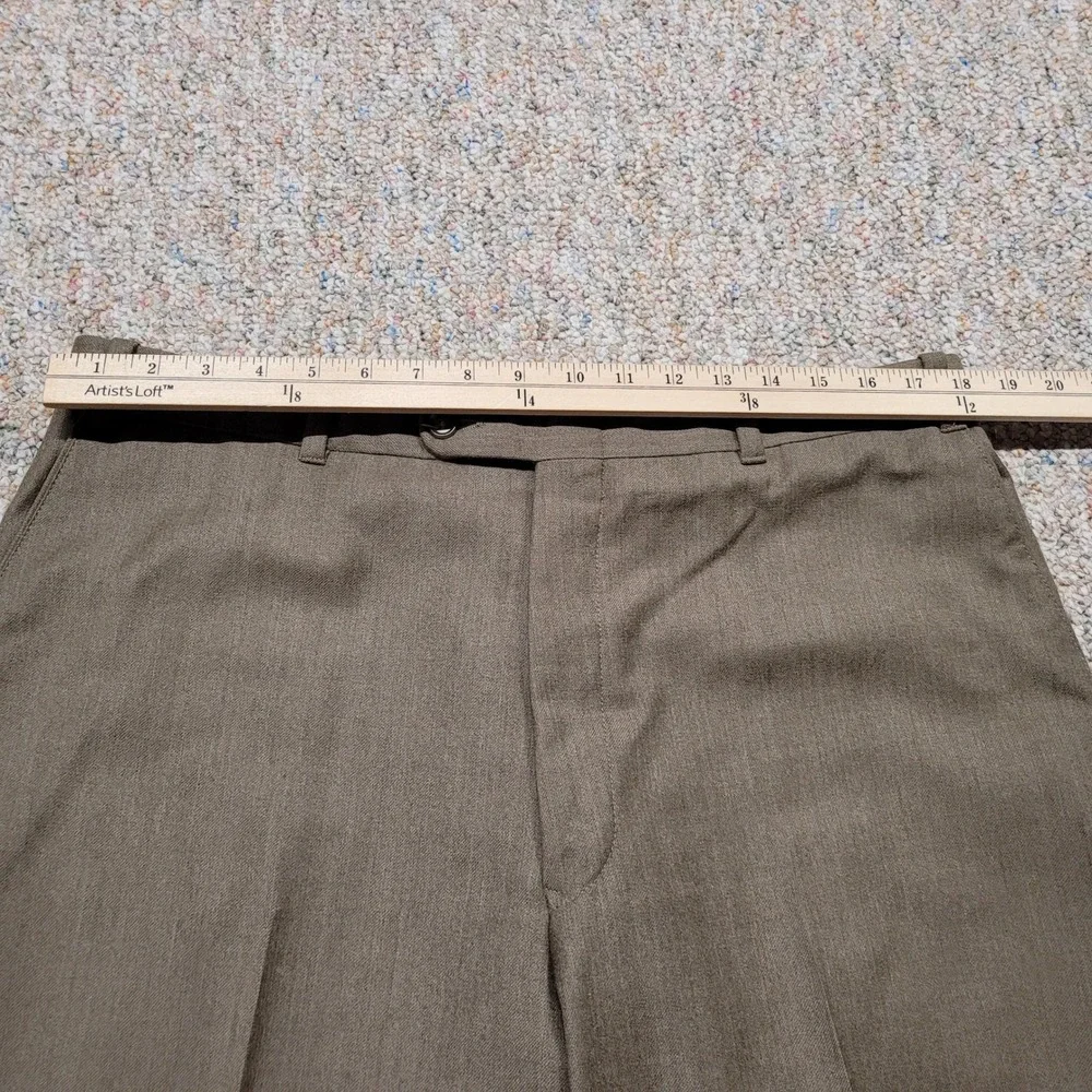 L.L. Bean Dress Pants Men 36x30 Brown Tan‎ Wool Classic Fit Chinos Trousers VTG